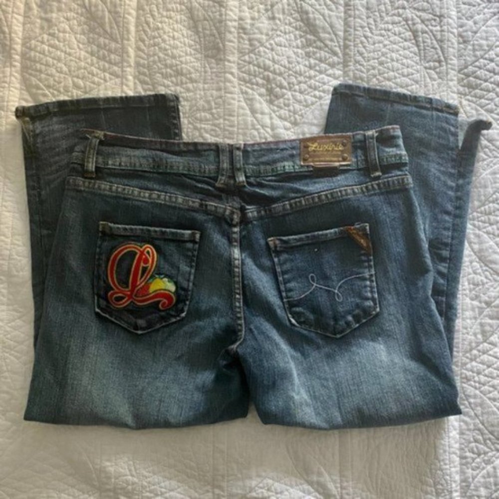 Luxirie by LRG Embroidered Distressed Denim Jeans